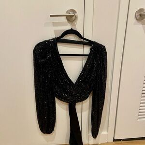 Papaya Black Sequin Blouse